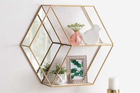 mirrors with shelves and hooks