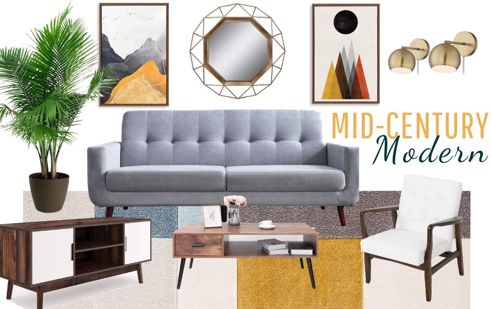 Mid-Century Modern Living Room – Design Board