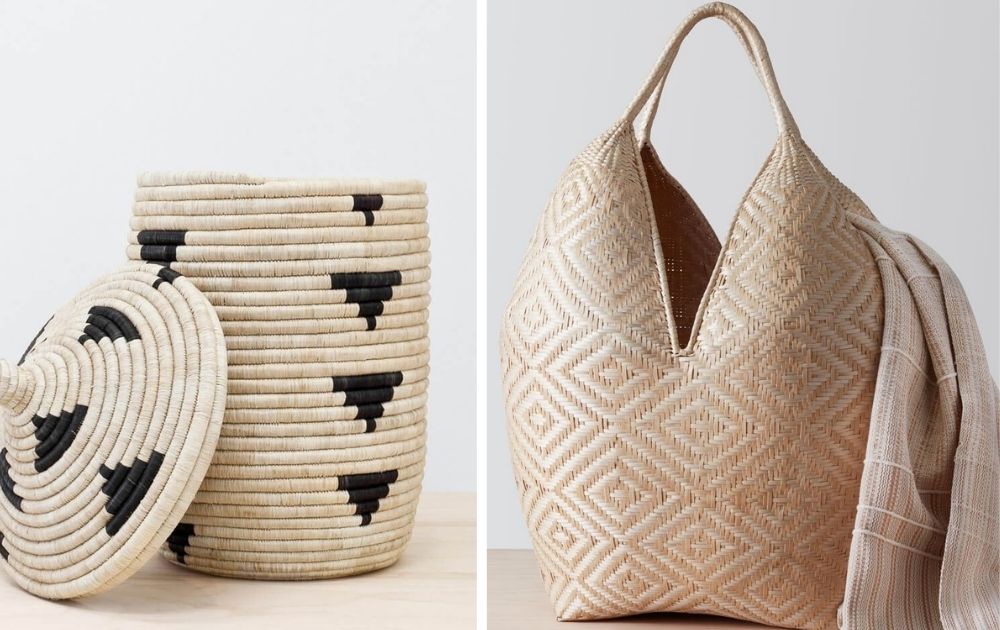 decorative hand woven artisan baskets
