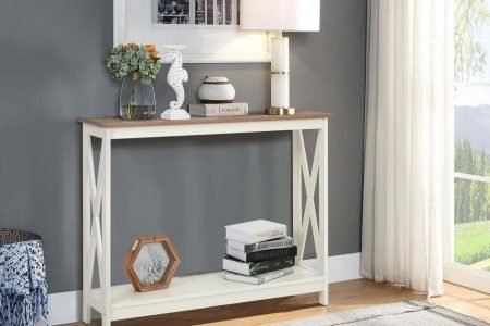 slim console table for small hallway entryway