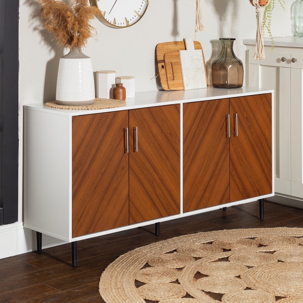 small modern two tone credenza