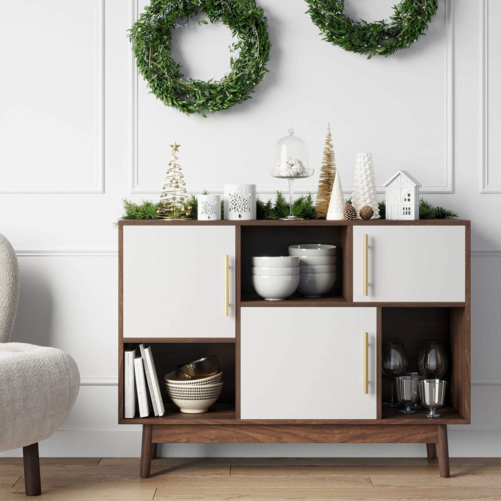 small modern credenza with doors